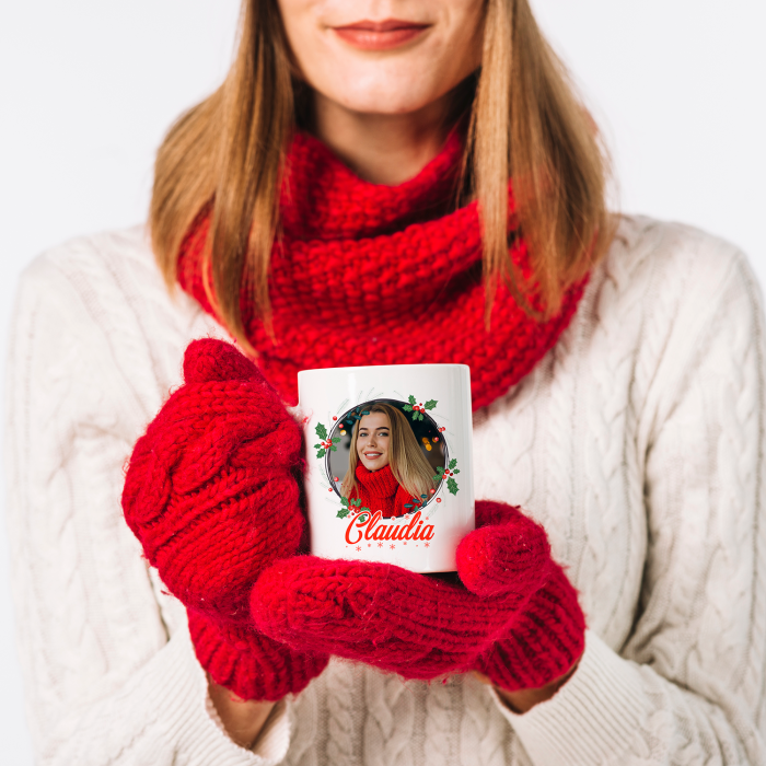 Cana personalizata de Craciun cu poza si nume [2]