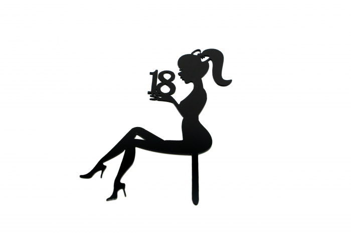 Topper tort "Sitting Lady" 18 ani black [1]