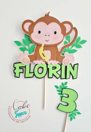 Toppere 3D personalizate pentru tort - Topper Jungla Personalizat 3D