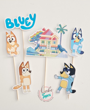 Toppere Tort - Set toppere Bluey cu casa