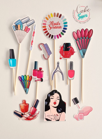 Toppere carton personalizabile - Set toppere Nail art manichiura