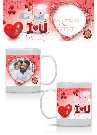 Căni personalizate de Valentine’s Day - Cana personalizata cu poza I love U
