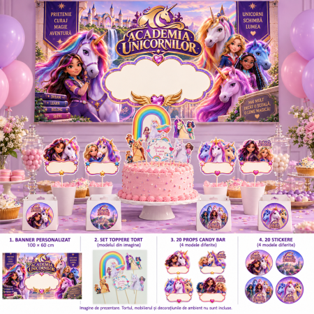 Pachete petrecere - Pachet petrecere personalizat Academia Unicornilor