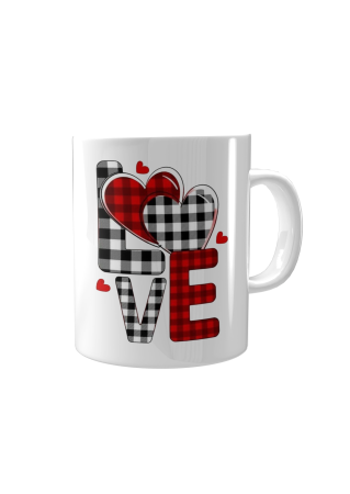 Căni personalizate de Valentine’s Day - Cana mesaj LOVE rosu si negru