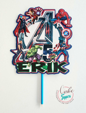 Toppere 3D personalizate pentru tort - Topper Super Eroi Avengers 2D