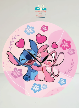 Ceasuri Personalizate - Ceas personalizat Stitch si Angel