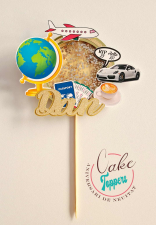 Toppere 3D personalizate pentru tort - Topper Calatorie 3D
