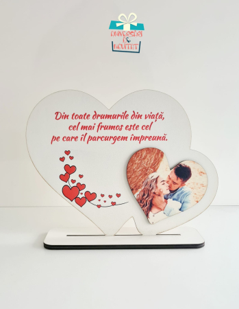 Cadouri personalizate - Trofeu de CUPLU personalizat cu poza & mesaj