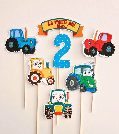 Toppere Tort - Set toppere Tractoare cartoon