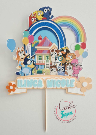Toppere 3D personalizate pentru tort - Topper Bluey 3D