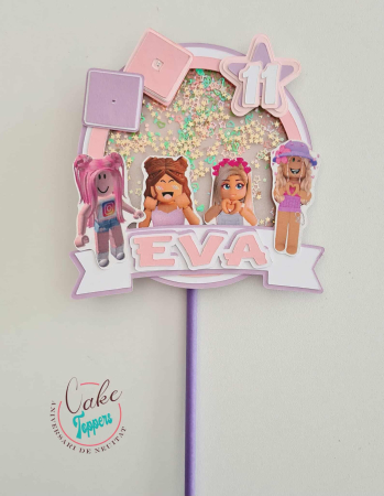 Toppere 3D personalizate pentru tort - Topper Roblox fete 3D