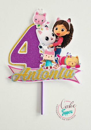 Toppere 3D personalizate pentru tort - Topper Casa de Papusi a lui Gaby 2D