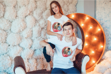 Tricouri Personalizate familie - Set Tricouri poza cuplu Love You