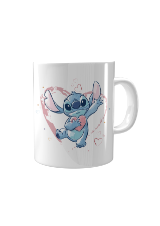 Cani Personalizate - Cana personalizata cu Stitch inimioara