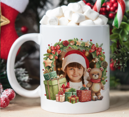 Cani personalizate - Cana personalizata de Craciun cu poza si nume copil