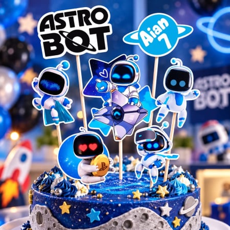Toppere carton personalizabile - Set toppere Astro Bot