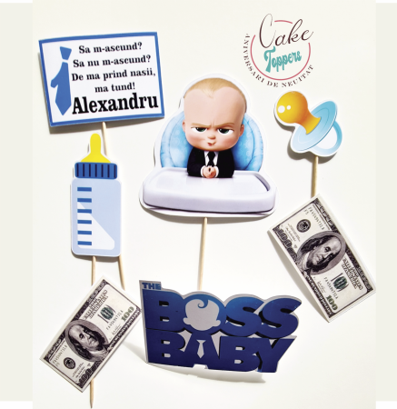 Produse - Set toppere Baby Boss cu mesaj