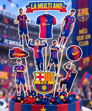 Toppere carton personalizabile - Set toppere Barcelona