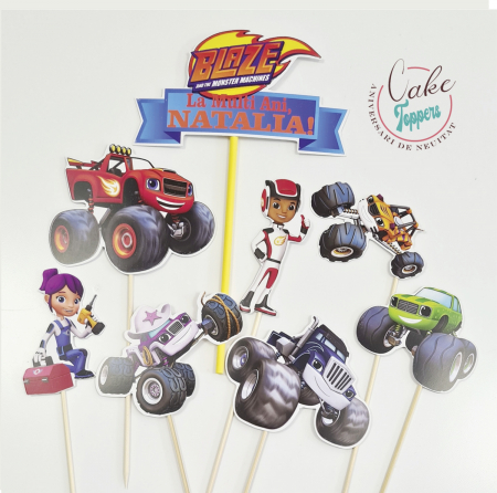 Toppere carton personalizabile - Set Toppere Blaze + Nume
