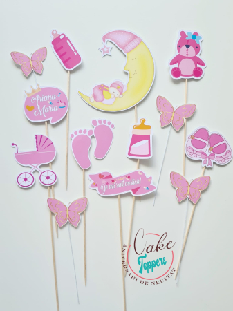 Toppere Tort - Set toppere Botez Fetita