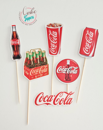 Toppere carton personalizabile - Set toppere Coca Cola