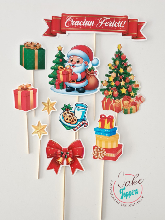 Seturi toppere fete - Set Toppere Craciun cu Mos Craciun 2