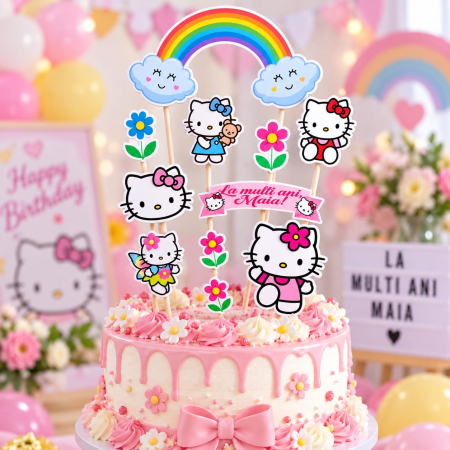 Toppere carton personalizabile - Set toppere Hello Kitty