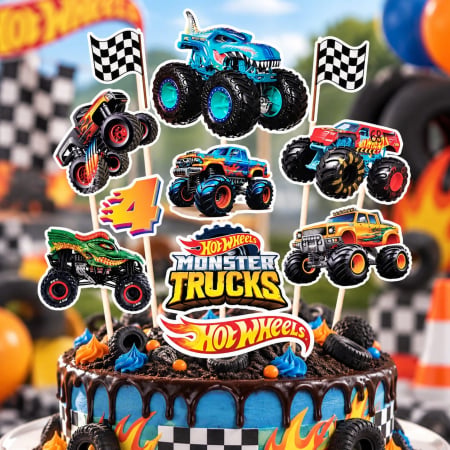 Toppere carton personalizabile - Set toppere Hot Wheels Monster Truck