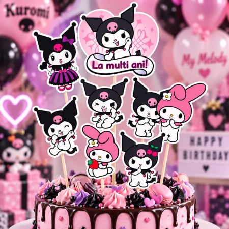 Toppere carton personalizabile - Set toppere Kuromi