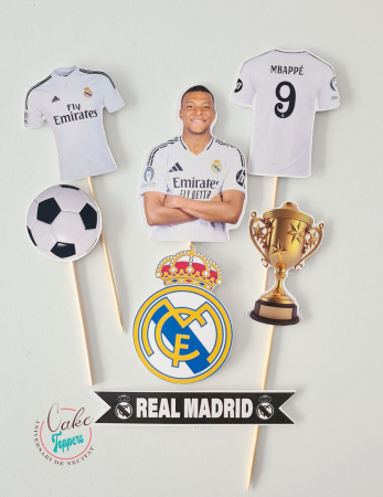 Toppere carton personalizabile - Set Toppere Kylian Mbappe Real Madrid