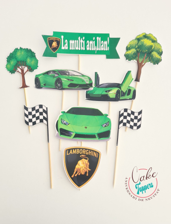 Toppere Tort - Set toppere Lamborghini Verde