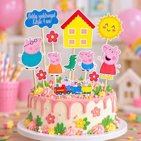 Toppere carton personalizabile - Set toppere Pepa Pig