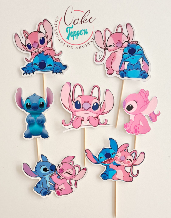 Toppere Tort - Set toppere Stitch si Angel