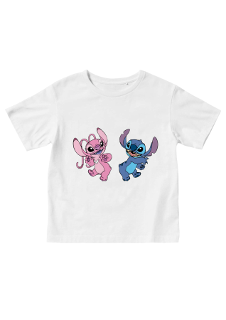 Tricouri Personalizate - Tricou copii Stitch si Angel Dansand