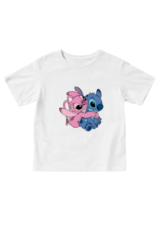 Tricouri Personalizate - Tricou copii Stitch si Angel imbratisare
