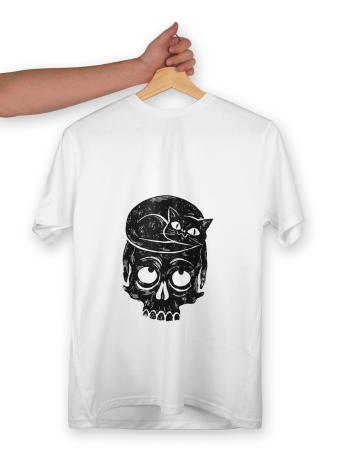 Tricou Pisică Craniu Tricouri Personalizate - Tricou Pisică Craniu