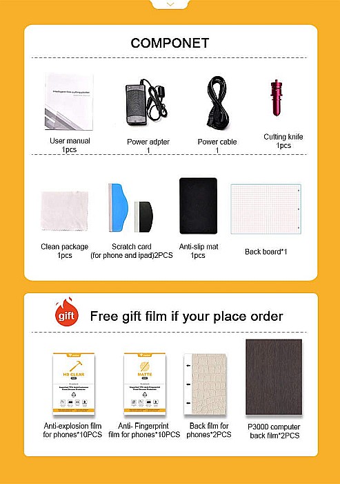 Silicone film cutter for phone, tablet, laptop, Wireless, integrated software, unlimited cuts [6]