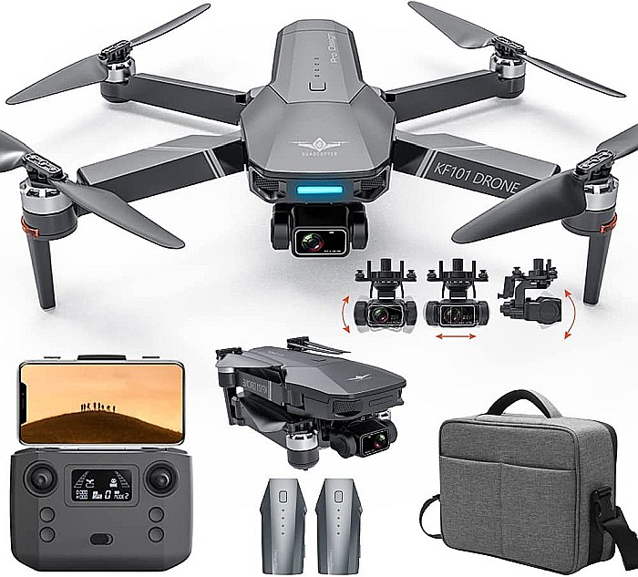 Drona KF101 Max, stabilizator EIS 3 axe, Cameră 4K UHD, 3 km, GPS, 2 acumulatori [6]
