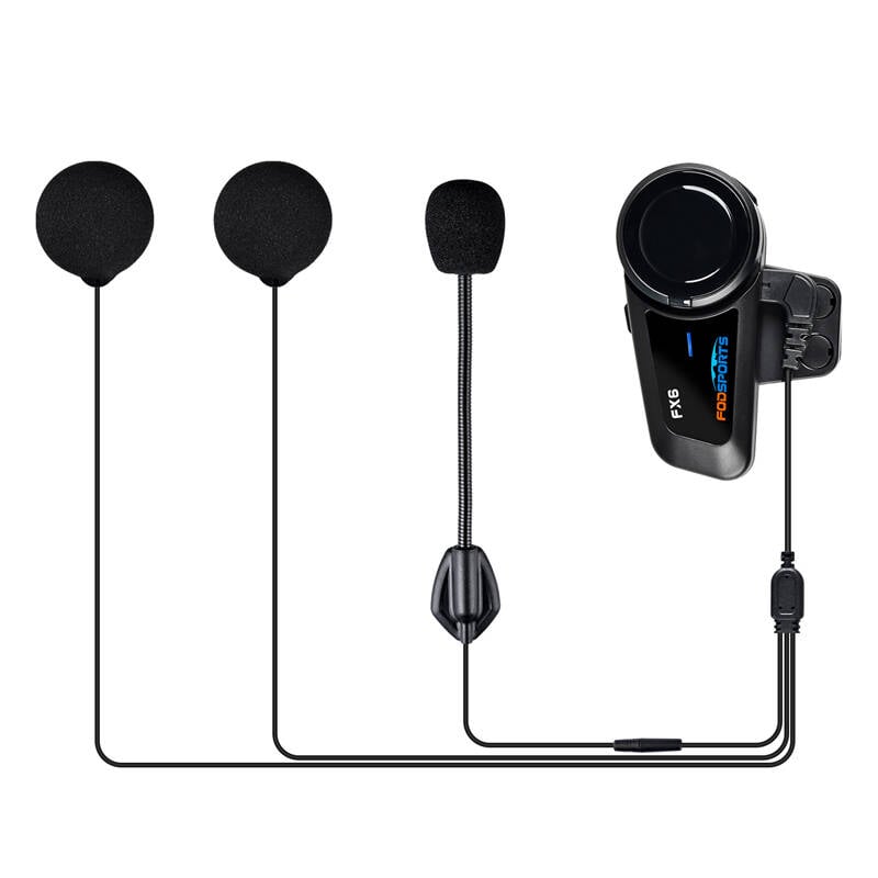 Intercom de motocicletă Fodsports FX6, Bluetooth 5.0, rază 1000m, conectare 6 utilizatori, rezistent la apă IP65 [8]