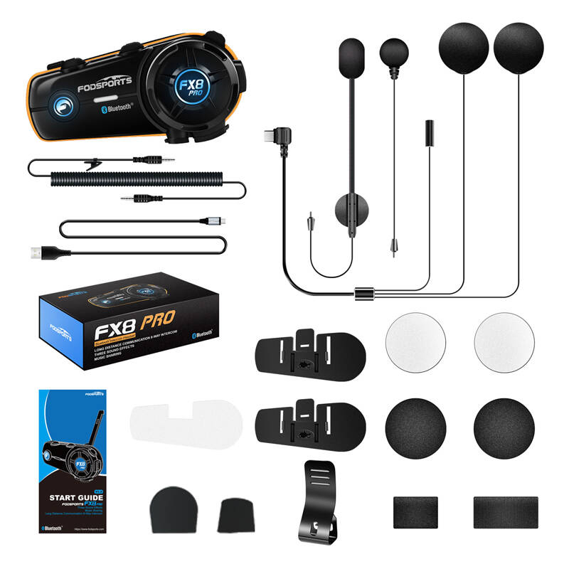 Intercom motocicletă Fodsports FX8 Pro, Bluetooth 5.0, conectare 8 rideri, rază 2000m, rezistent la apă [4]