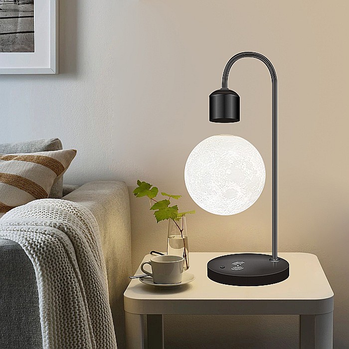 Lampa de veghe Luna care leviteaza, cu incarcator Wireless, 3D [7]