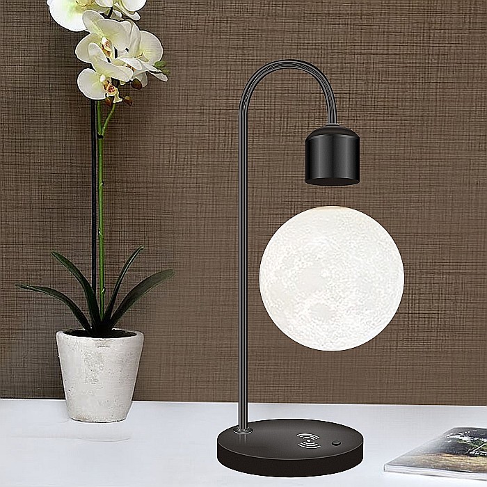 Lampa de veghe Luna care leviteaza, cu incarcator Wireless, 3D [5]