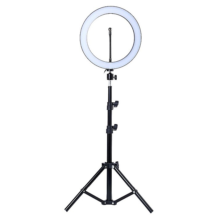 Lampa Profesionala LED Circulara cu dimmer, 31 cm, 128 Led-uri, suport telefon, stativ reglabil 1.70 m, 3200K-5600K [3]