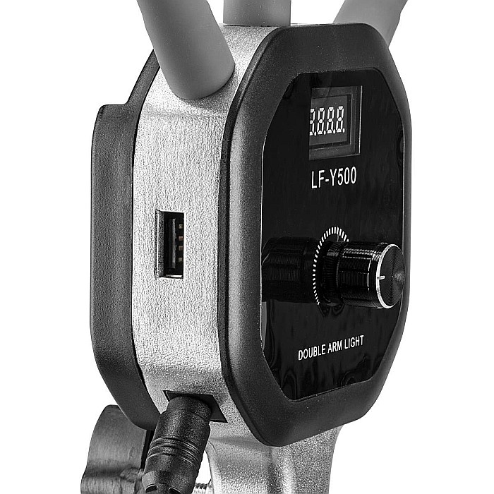 Lampa profesionala LED cu 2 Brate, trepied reglabil 1.9m, cu dimmer si suport telefon,3000-6500K [8]