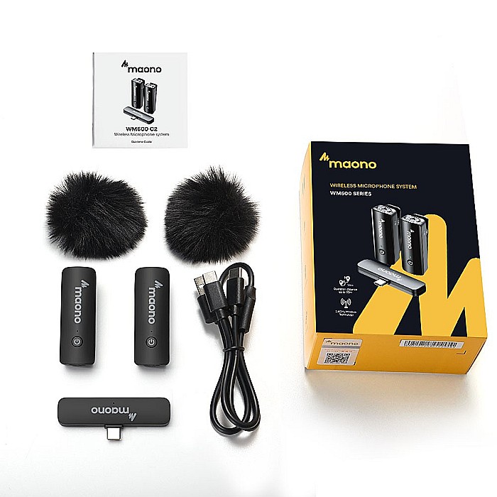 Lavaliera wireless dubla Maono WM600 C2, Sistem cu mufa Usb C [4]