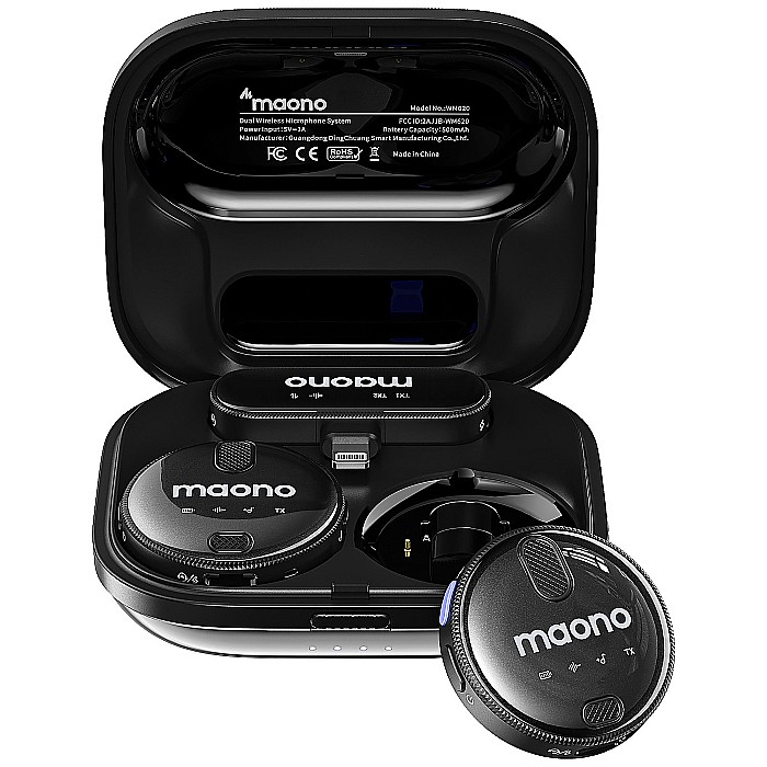 Lavaliera wireless dubla Maono WM620 B2, Double Noise Cancellation, Sistem cu mufa Lightning [2]