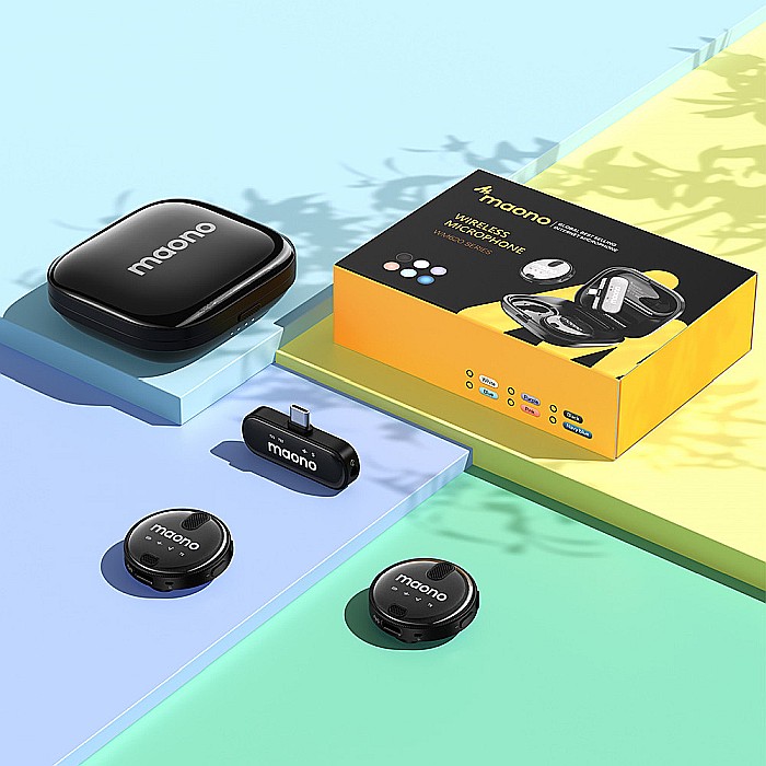 Lavaliera wireless dubla Maono WM620 B2, Double Noise Cancellation, Sistem cu mufa Lightning [5]