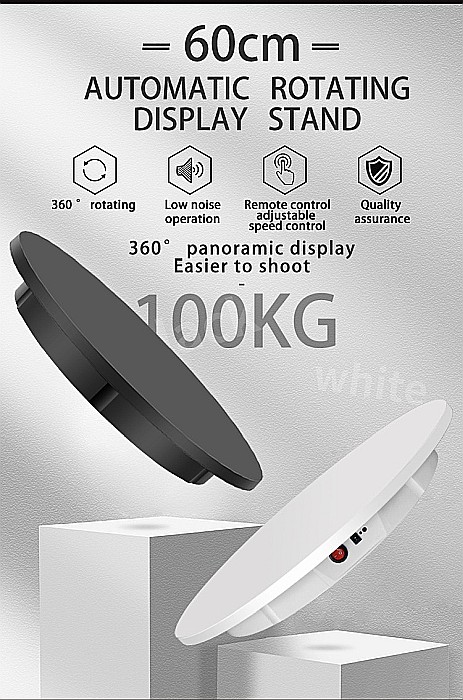 Masa foto motorizata 42 cm, Neagra, greutate suportata 100 kg, rotativa 360 Grade cu telecomanda [4]