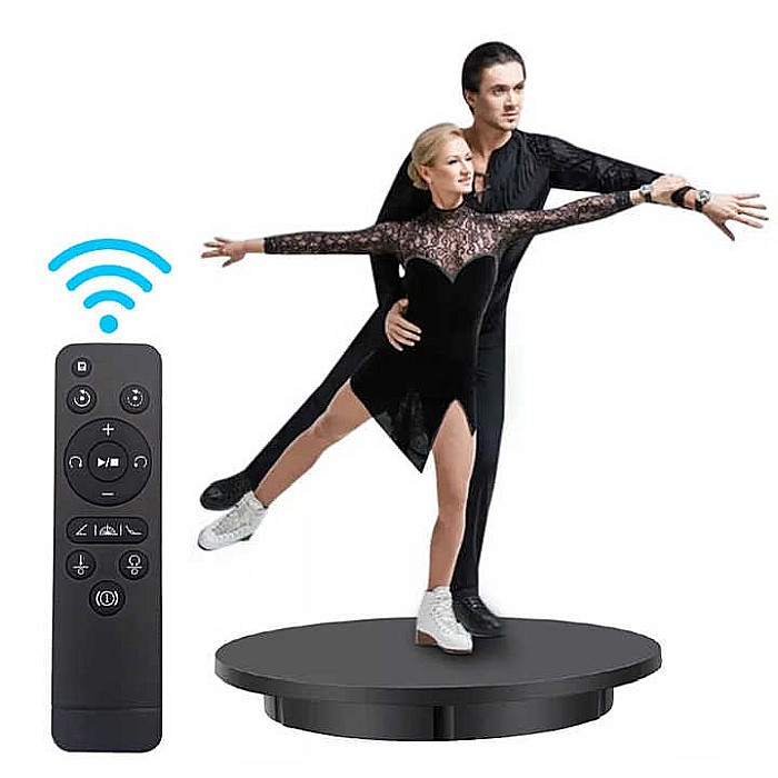 Masa foto motorizata 42 cm, Neagra, greutate suportata 100 kg, rotativa 360 Grade cu telecomanda [2]