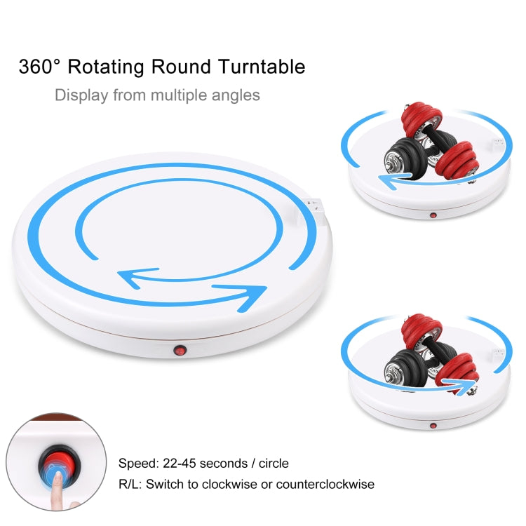 Masă Foto Rotativă Puluz 45 cm – Platformă Motorizată 360° cu Telecomandă, 100 kg, Alba [4]